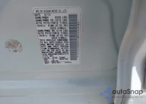 2013 Nissan Rogue S z USA, uszkodzony, nr VIN JN8AS5MT5DW547210